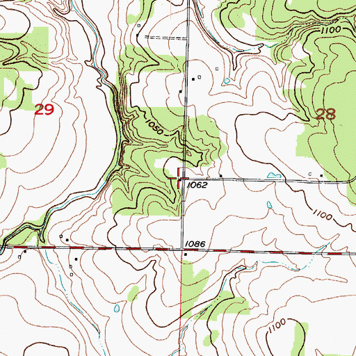 Topographic Map of Oak Dale School (historical), MO