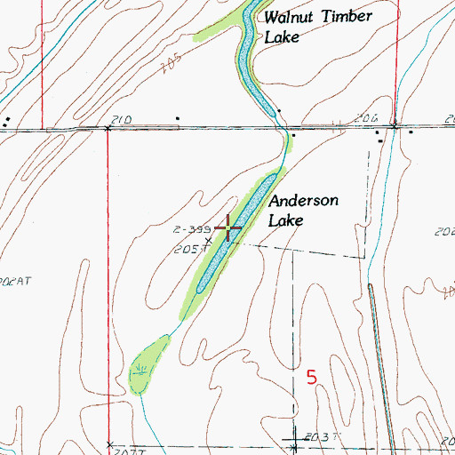 Topographic Map of Anderson Lake, AR