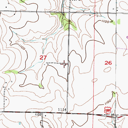 Topographic Map of Franklin School (historical), MO