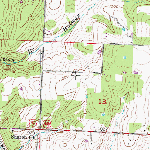 Topographic Map of Stockton School (historical), MO