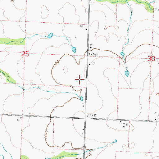 Topographic Map of Ackley School (historical), MO