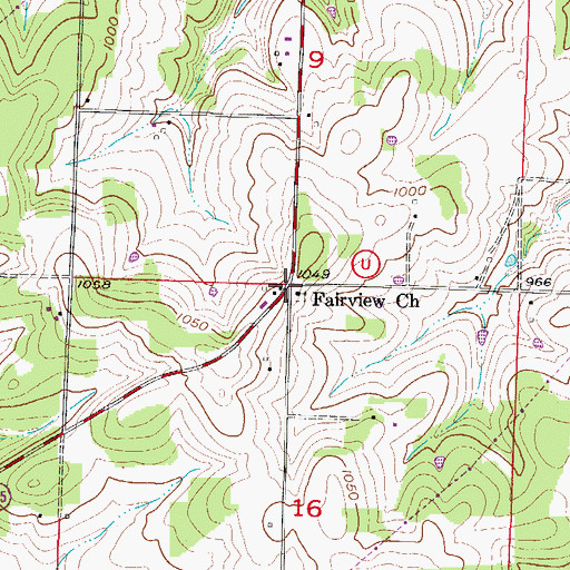 Topographic Map of Caseyville, MO