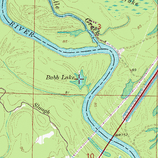 Topographic Map of Babb Lake, AR