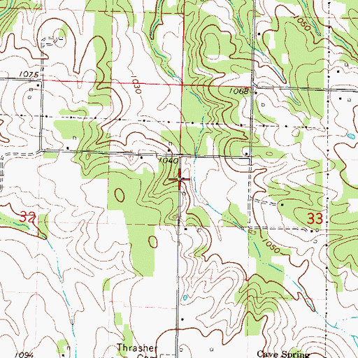 Topographic Map of Cave Spring School (historical), MO