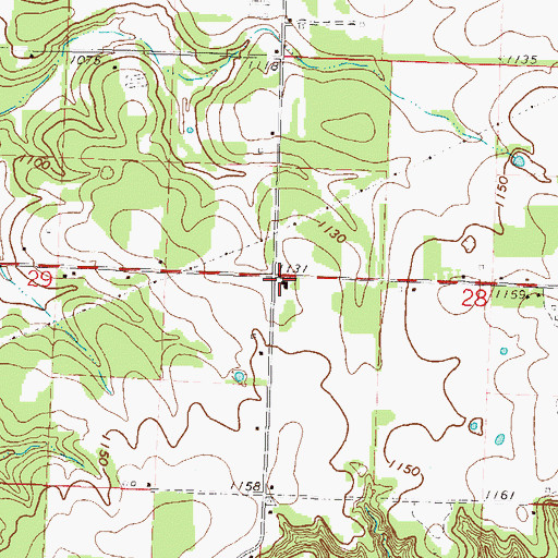 Topographic Map of Silver Moon School (historical), MO