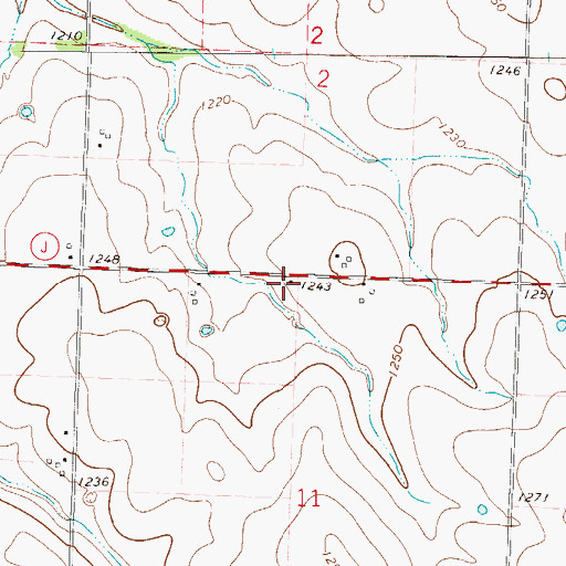 Topographic Map of East Union School (historical), MO