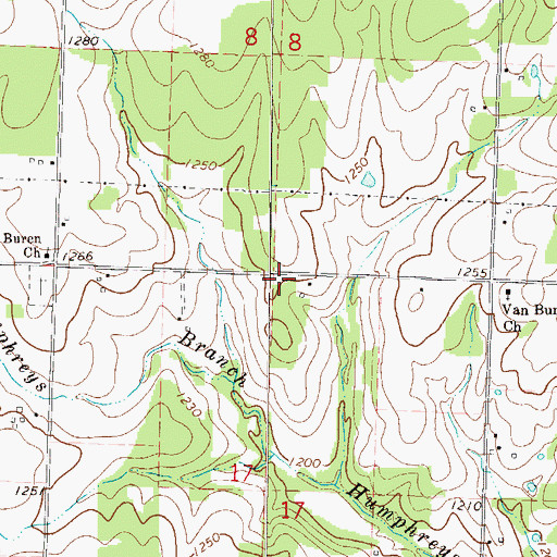 Topographic Map of VanBuren School (historical), MO