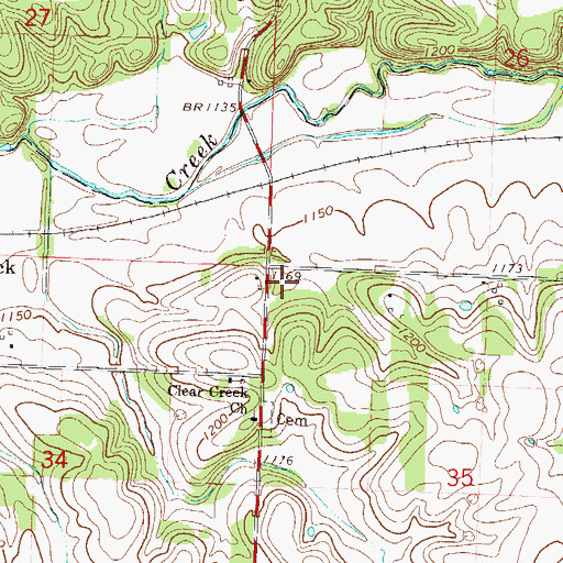 Topographic Map of Ross School (historical), MO