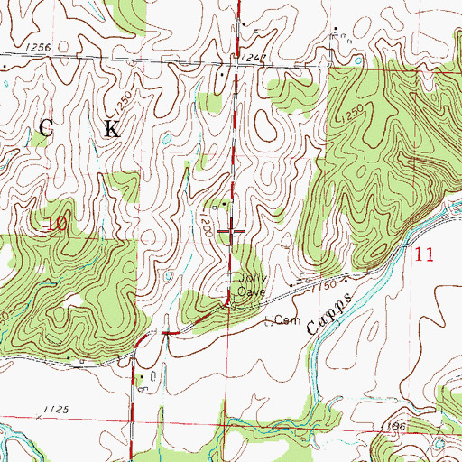Topographic Map of Jolly School (historical), MO
