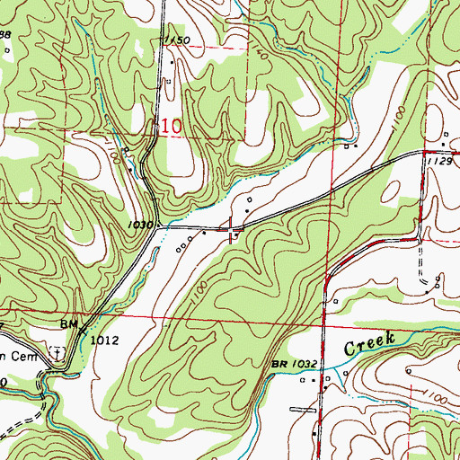 Topographic Map of Regan School (historical), MO