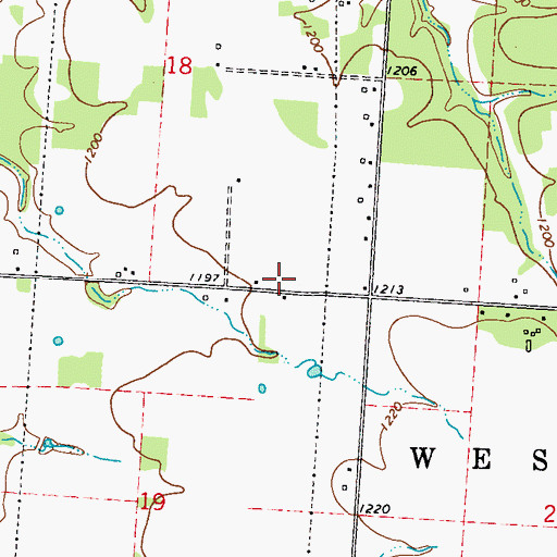 Topographic Map of West Benton School (historical), MO