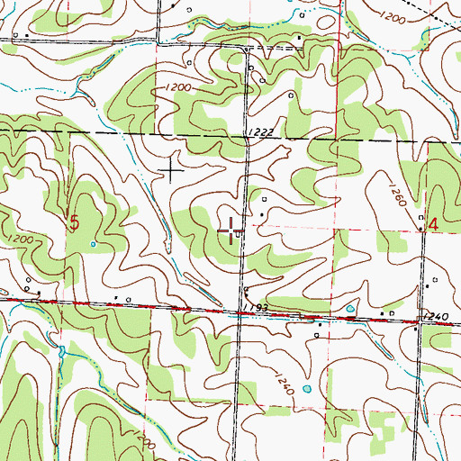 Topographic Map of Cloverleaf School (historical), MO