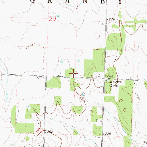 Topographic Map of Diamond Hall School (historical), MO