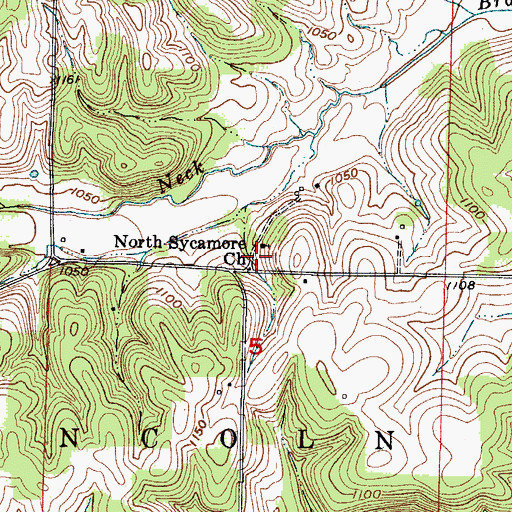 Topographic Map of North Sycamore School (historical), MO
