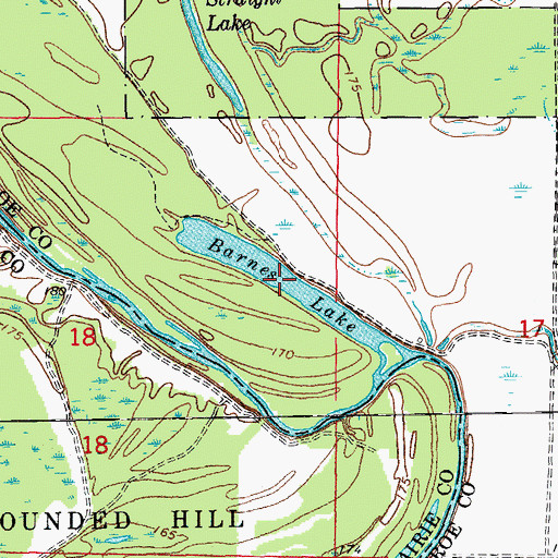 Topographic Map of Barnes Lake, AR