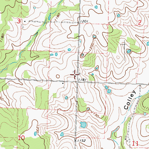 Topographic Map of Jackson School (historical), MO