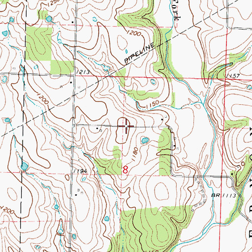 Topographic Map of Ash Grove School (historical), MO