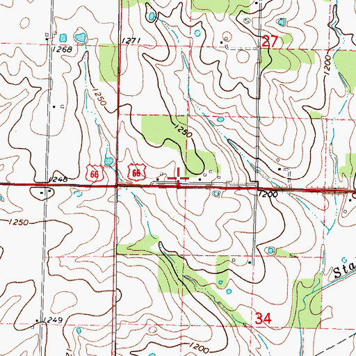 Topographic Map of Shiloh School (historical), MO