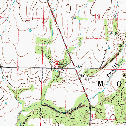Topographic Map of Liberty School (historical), MO