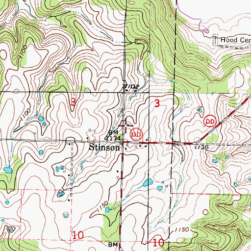 Topographic Map of Stinson School (historical), MO