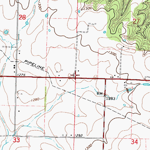 Topographic Map of Fairplay School (historical), MO