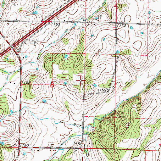 Topographic Map of Mount Comfort School (historical), MO