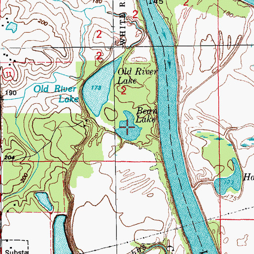 Topographic Map of Bean Lake, AR