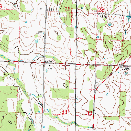 Topographic Map of Pleasant Valley School (historical), MO