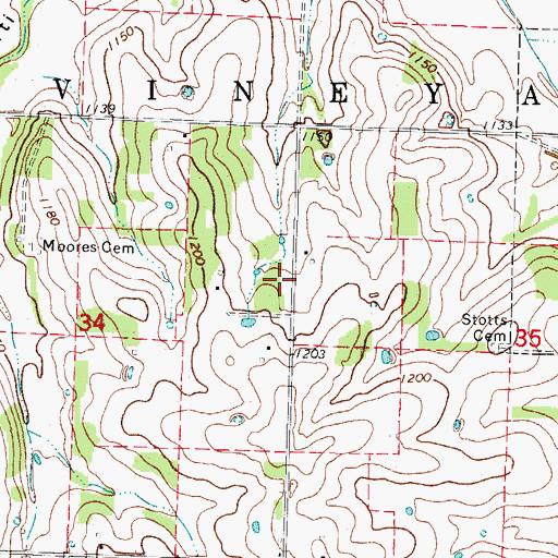 Topographic Map of Independence School (historical), MO