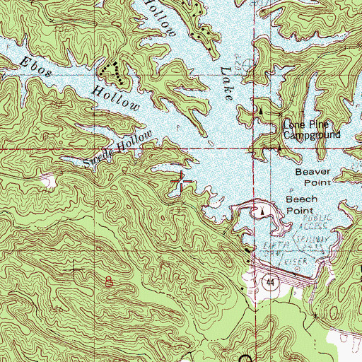 Topographic Map of Bear Creek Lake, AR