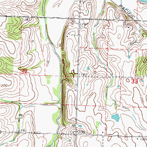 Topographic Map of Advance School (historical), MO