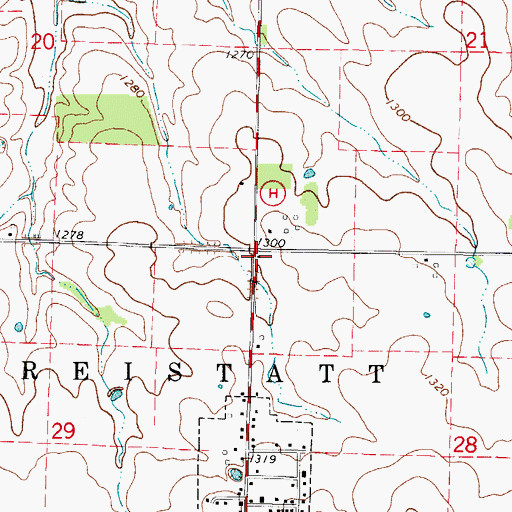 Topographic Map of Raithel School (historical), MO