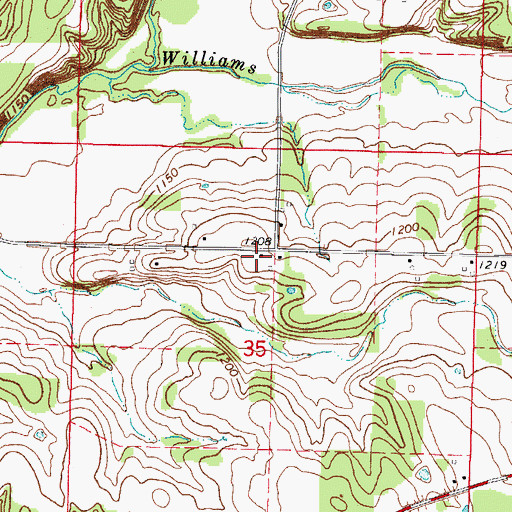 Topographic Map of Whitehall School (historical), MO