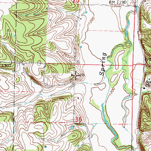 Topographic Map of Lee School (historical), MO