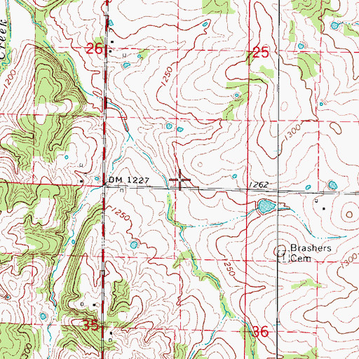 Topographic Map of Pleasant Valley School (historical), MO