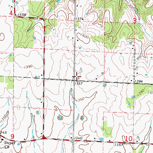 Topographic Map of Buck Prairie School (historical), MO