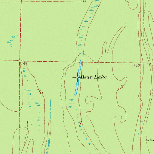 Topographic Map of Bear Lake, AR