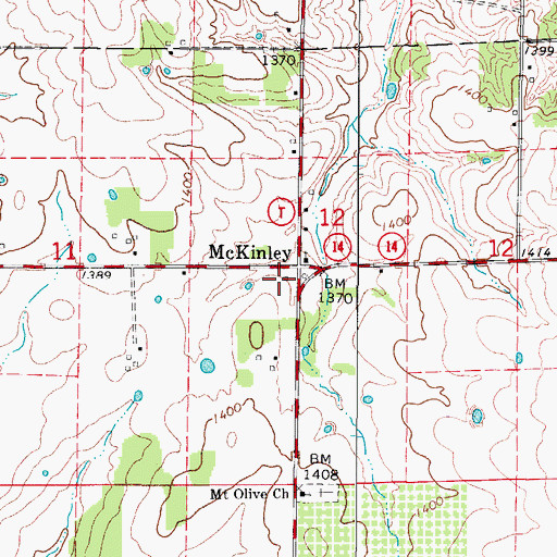 Topographic Map of McKinley School (historical), MO