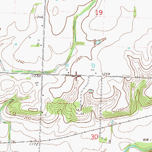 Topographic Map of Mount Pleasant School (historical), MO