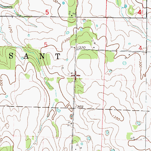 Topographic Map of Oak Grove School (historical), MO