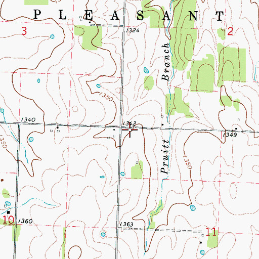 Topographic Map of Prairie View School (historical), MO