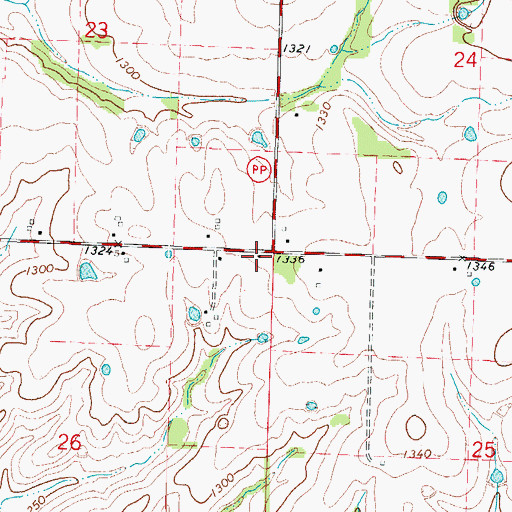 Topographic Map of Bonnieview School (historical), MO