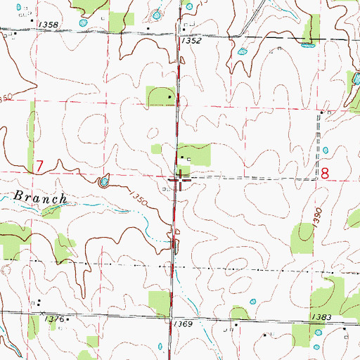 Topographic Map of Minden School (historical), MO