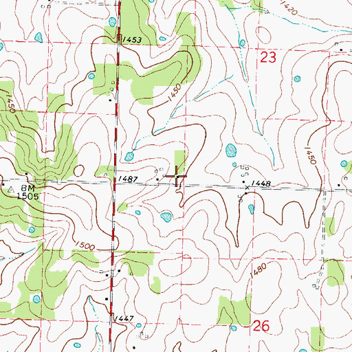 Topographic Map of Wheeler School (historical), MO