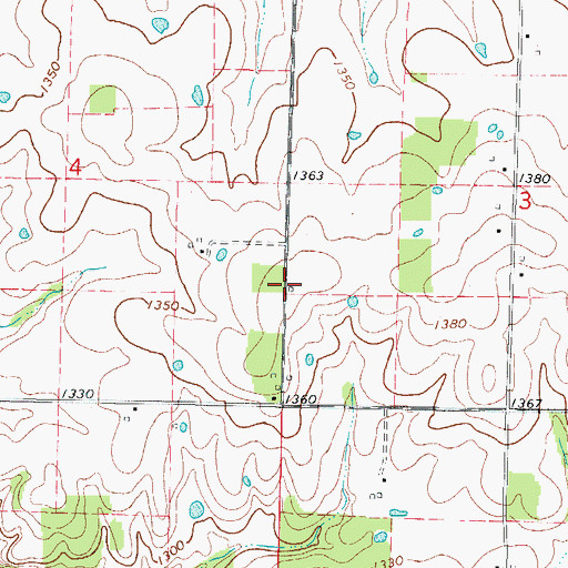 Topographic Map of Wade School (historical), MO