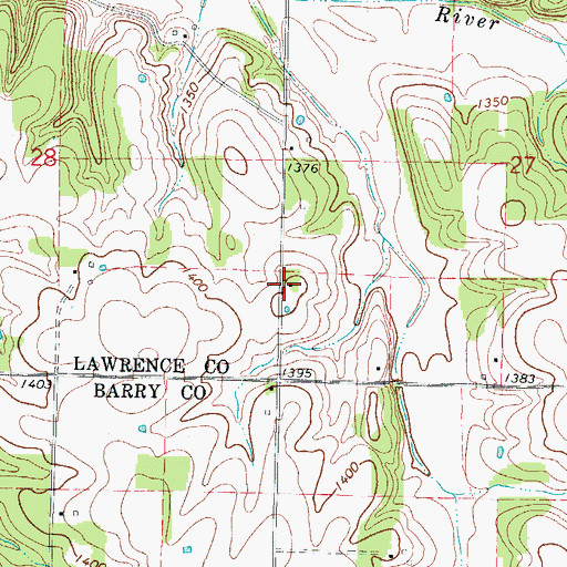 Topographic Map of Line School (historical), MO