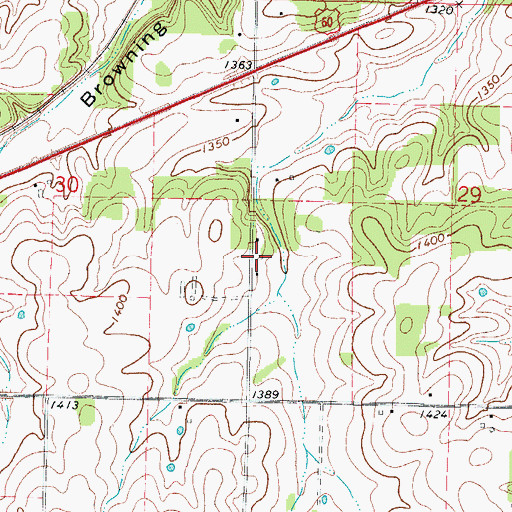 Topographic Map of Crescent School (historical), MO
