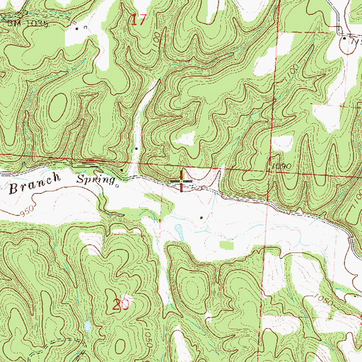 Topographic Map of Love School (historical), MO
