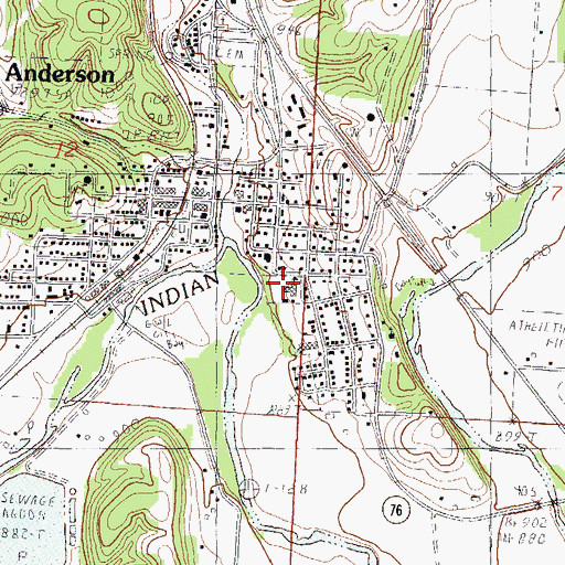 Topographic Map of Anderson School (historical), MO