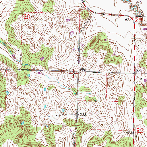 Topographic Map of Hummon School (historical), MO